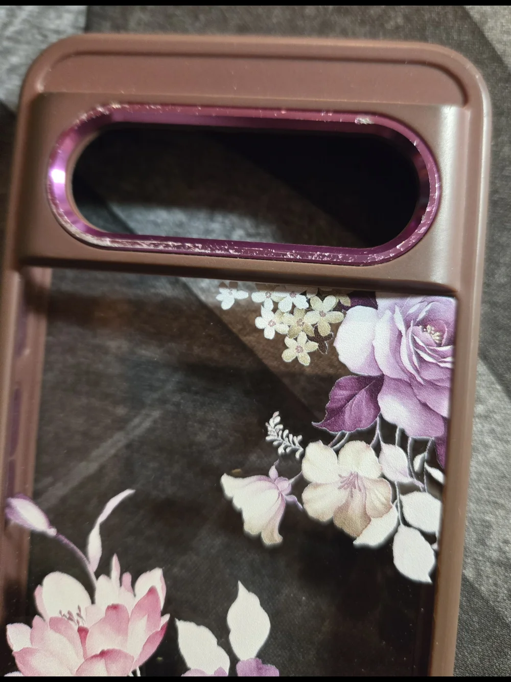 Dagoroo Google Pixel 8 Crystal Clear Flower Pattern Phone Case Purple